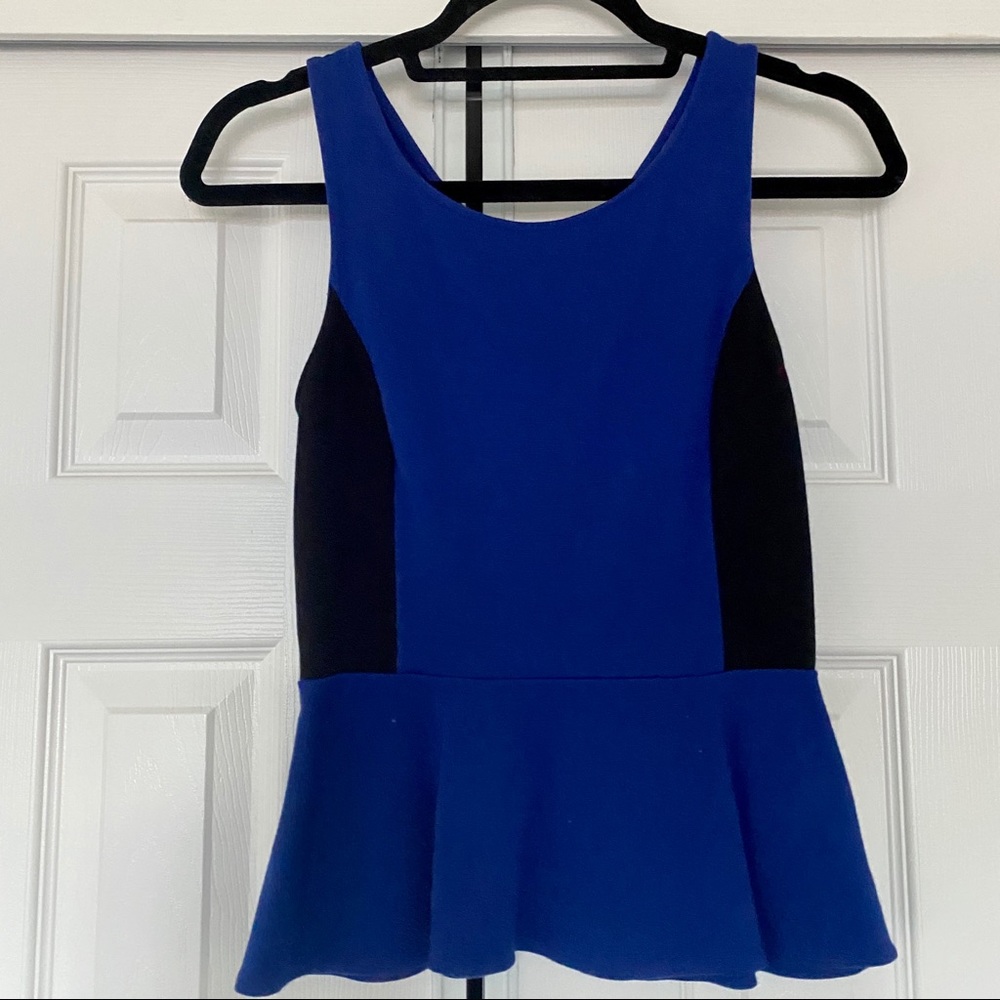Blue peplum tank